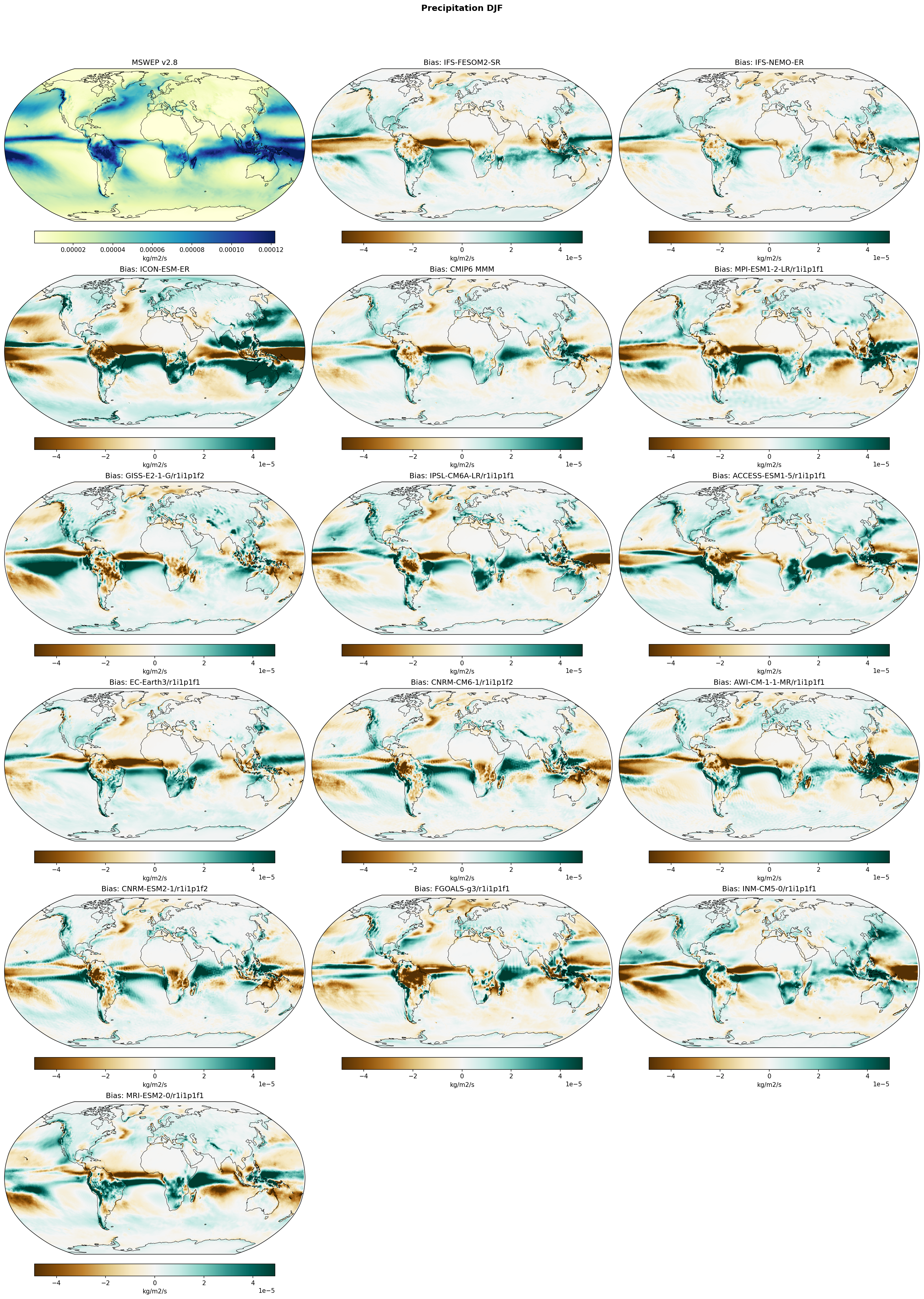 Precipitation DJF Bias